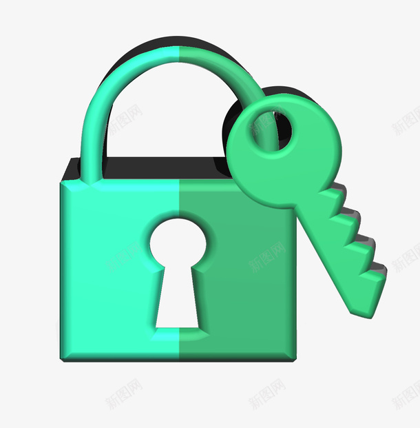 开锁换锁钥匙png免抠素材_新图网 https://ixintu.com 锁 钥匙 开锁 绿色