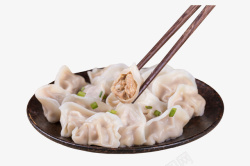 新年饺子一盘美味的饺子元素高清图片