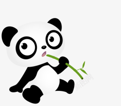 大熊猫吃竹子素材