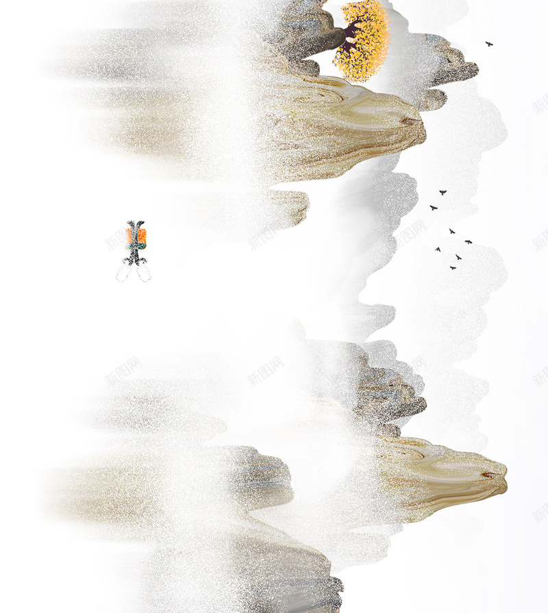 中国风山水画手绘海报jpg设计背景_新图网 https://ixintu.com 中国风 山水画 手绘 海报背景
