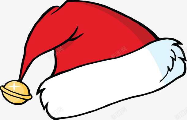 带铃铛的圣诞帽png免抠素材_新图网 https://ixintu.com 圣诞节 圣诞帽 帽子 红帽子