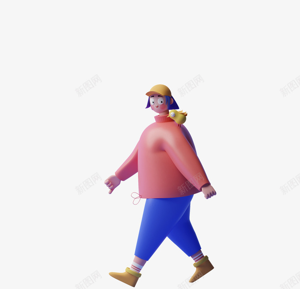 卡通插画3D小人png免抠素材_新图网 https://ixintu.com 卡通 插画 3D 小人