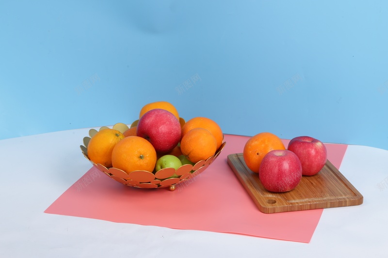 水果摆盘摆拍jpg设计背景_新图网 https://ixintu.com 菜板 苹果 橘子 橙子 水果
