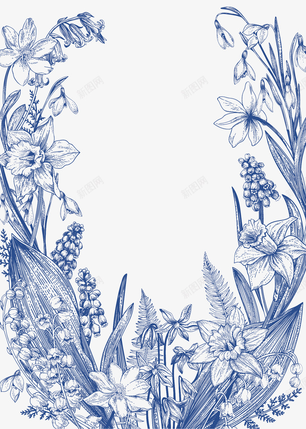 手绘花卉植物欧式边框png免抠素材_新图网 https://ixintu.com 手绘 花卉 植物 欧式边框