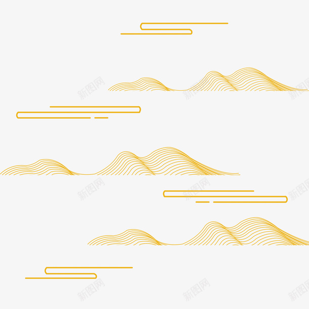 祥云金色国潮金色祥云png免抠素材_新图网 https://ixintu.com 祥云 金色 国潮 金色祥云