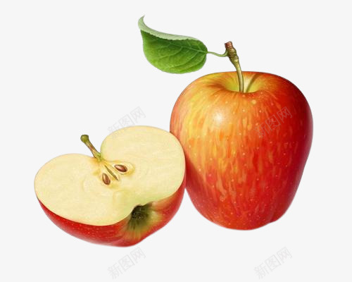 两个香甜苹果png免抠素材_新图网 https://ixintu.com 红色 水果 苹果 香甜