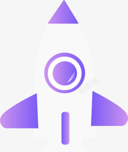 紫色火箭几何圆形素材
