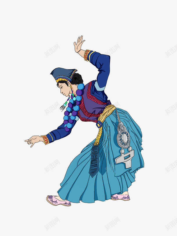 少数民族跳舞女孩3png免抠素材_新图网 https://ixintu.com 女孩 跳舞 少数民族 插画
