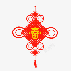 喜庆红色新年春节中国结素材