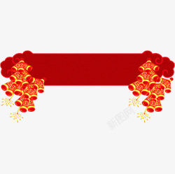 红是标签新春过年鞭炮标签素材红高清图片