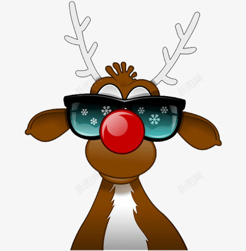 戴着墨镜的酷酷的麋鹿png免抠素材_新图网 https://ixintu.com 圣诞节 麋鹿 过节 喜庆