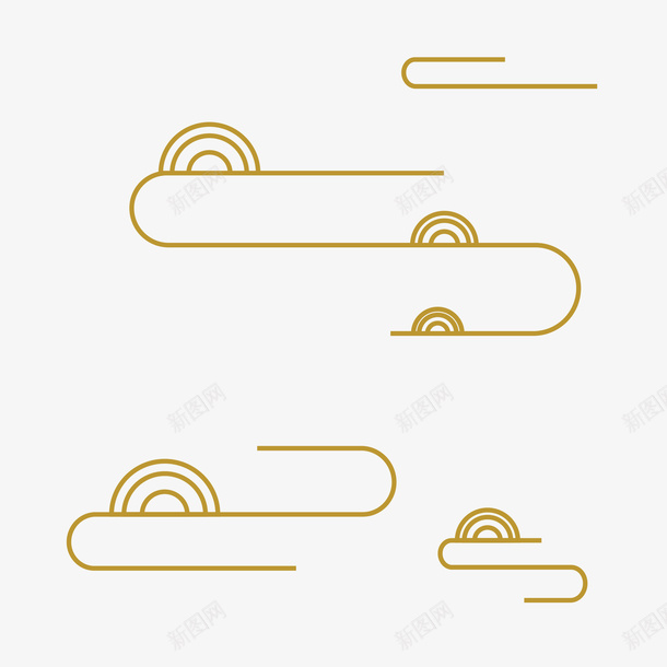 祥云金色国潮金色祥云png免抠素材_新图网 https://ixintu.com 祥云 金色 国潮 金色祥云