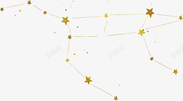 烫金星座星星元素图png免抠素材_新图网 https://ixintu.com 元素 星座 星星 星星图腾 烫金