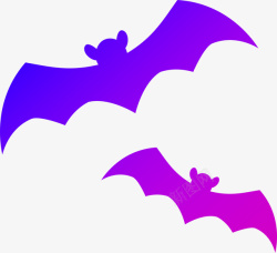 蓝紫色渐变蝙蝠矢量放大方便素材