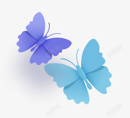 双色的两只蝴蝶png免抠素材_新图网 https://ixintu.com 蝴蝶 好看 蓝色 单色