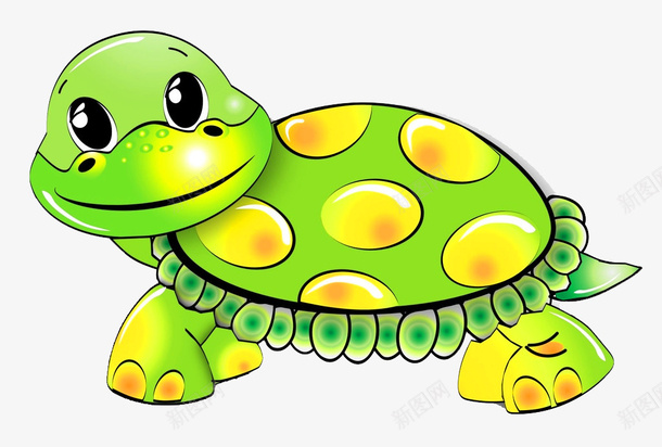一只绿油油的小乌龟png免抠素材_新图网 https://ixintu.com 乌龟 动物 卡通 张开四肢的 慢慢爬 绿龟