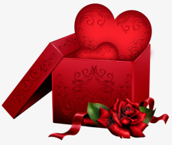 爱心的盒子情人节礼物盒子玫瑰高清图片