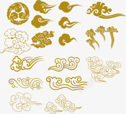 中国风插画祥云抠图素材