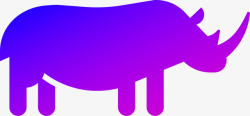 蓝紫色渐变犀牛矢量放大方便素材