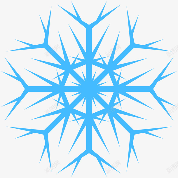 一片雪花蓝色png免抠素材_新图网 https://ixintu.com 雪花 六角 冬天 下雪