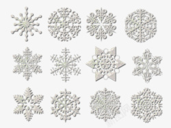 六角雪花多种多样的雪花片高清图片