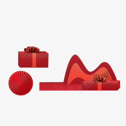 中国风盒子红色中国风礼物盒子红色装饰盒子高清图片