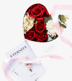 轻轻心形盒子玫瑰花装扮高清图片