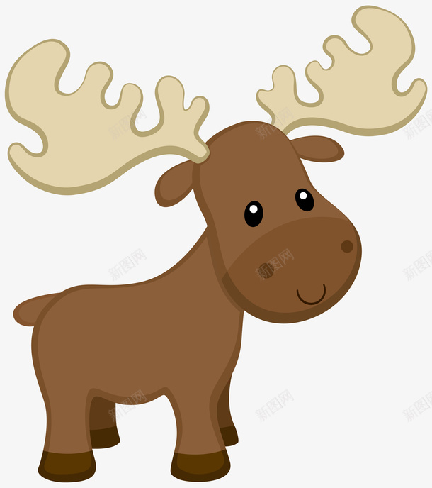 一只呆萌的麋鹿png免抠素材_新图网 https://ixintu.com 圣诞节 麋鹿 过节 喜庆