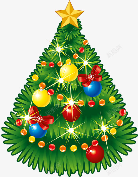 一颗装饰好的圣诞树png免抠素材_新图网 https://ixintu.com 圣诞节 礼物 圣诞树 节日