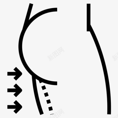 腿部臀部脂肪团图标