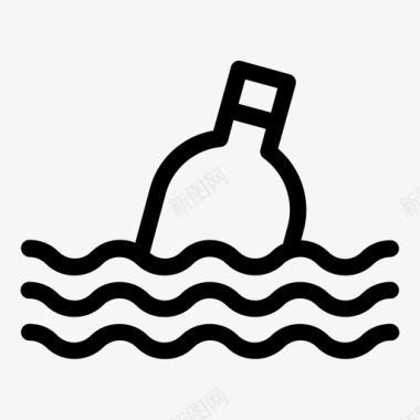 瓶子漂浮信息图标