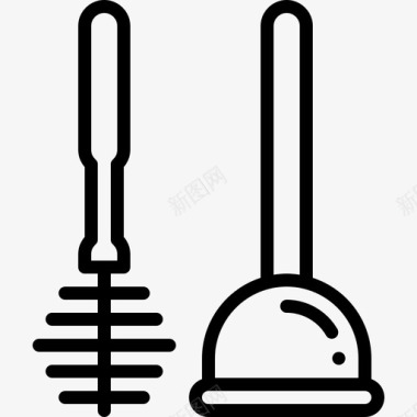 厕所清洁剂浴室刷子图标