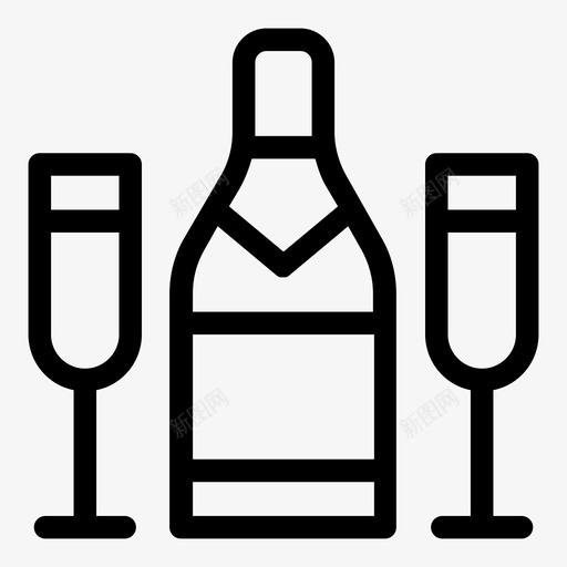 香槟酒类饮料svg_新图网 https://ixintu.com 香槟 香槟酒 酒类 饮料 生日 玻璃杯