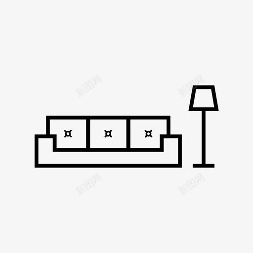 客厅沙发家具灯具svg_新图网 https://ixintu.com 客厅 沙发 家具 灯具 室内设计