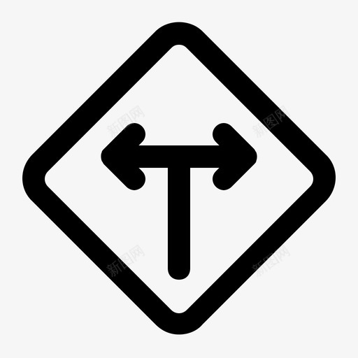 三向交叉口标志标记svg_新图网 https://ixintu.com 标志 交叉口 街道 标记