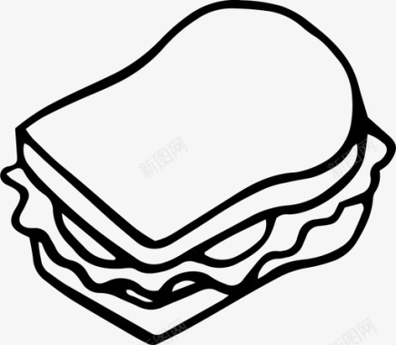 三明治食品手绘图标