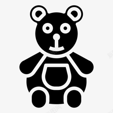泰迪熊动物童年图标