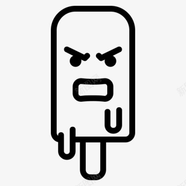 愤怒的冰淇淋表情符号食物图标