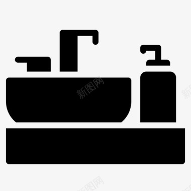 洗脸盆浴室家具图标