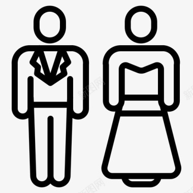 情侣婚姻情人节图标