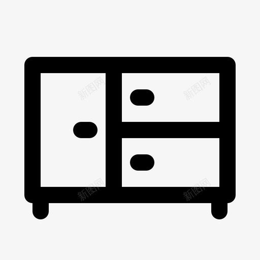 橱柜抽屉梳妆台svg_新图网 https://ixintu.com 橱柜 抽屉 梳妆台 储物柜 房产 图标 家具 家居装饰 轮廓