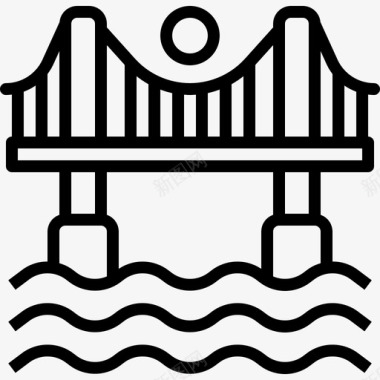 桥梁连接建筑图标