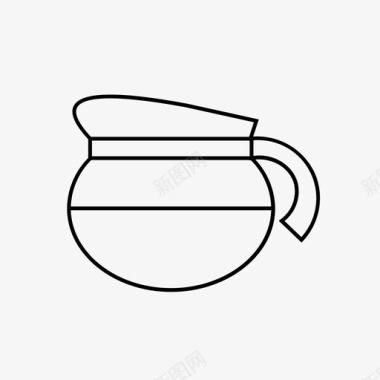 咖啡壶黑咖啡热咖啡图标