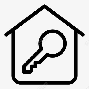 钥匙家庭安全房屋图标