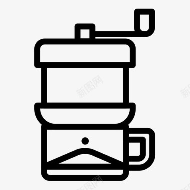 手动咖啡研磨机手柄机器图标