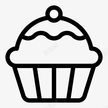 松饼烤松饼纸杯蛋糕图标