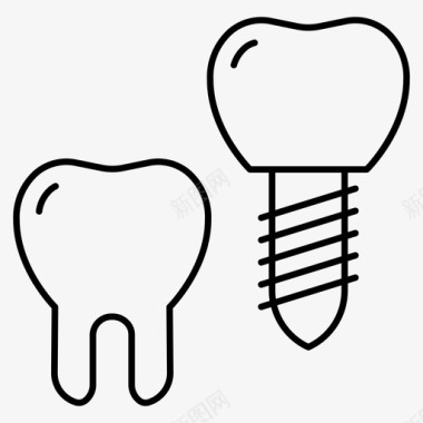 牙科植入物卫生螺丝钉图标