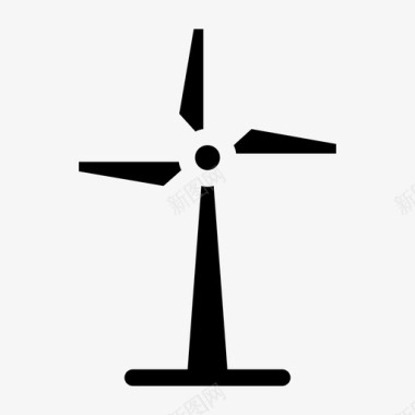 风力机绿色能源风能图标