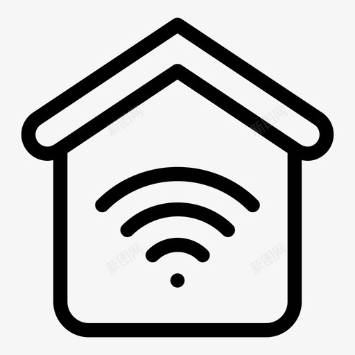wifi家庭住宅svg_新图网 https://ixintu.com 家庭 住宅 互联网 无线 智能家居
