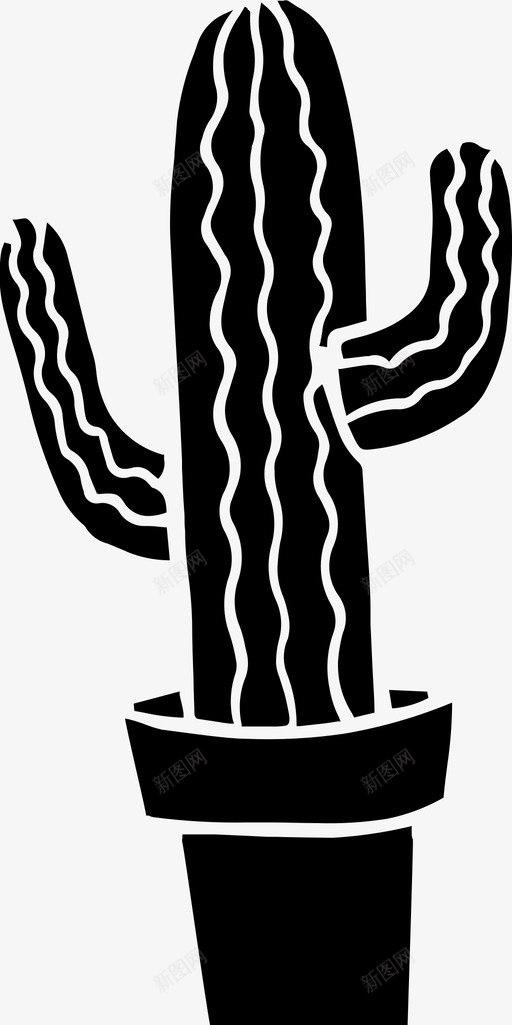 盆栽仙人掌手绘植物svg_新图网 https://ixintu.com 盆栽 仙人掌 手绘 植物 肉质